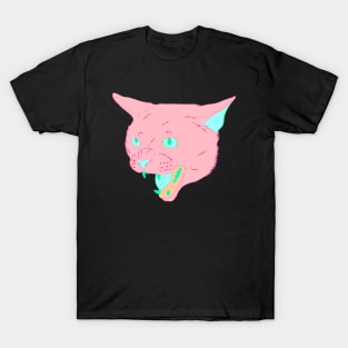 Vaporwave Cat - Strawberry T-Shirt